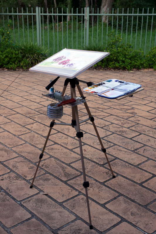 Plein air painting easel for watercolor