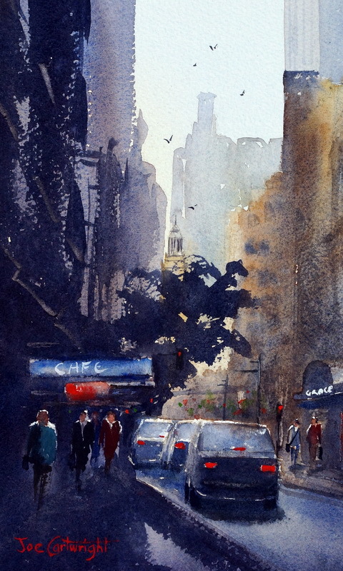 Morning light York Street Sydney watercolor painting - Painting With ...